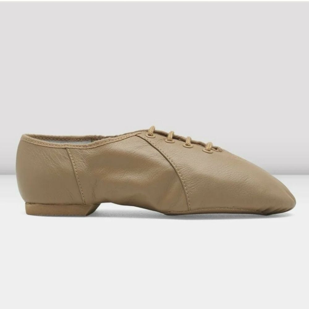 NWOT Bloch Tan Leather Child Toddler Girl Jazzsoft Split Sole Jazz Shoes, 9.5
